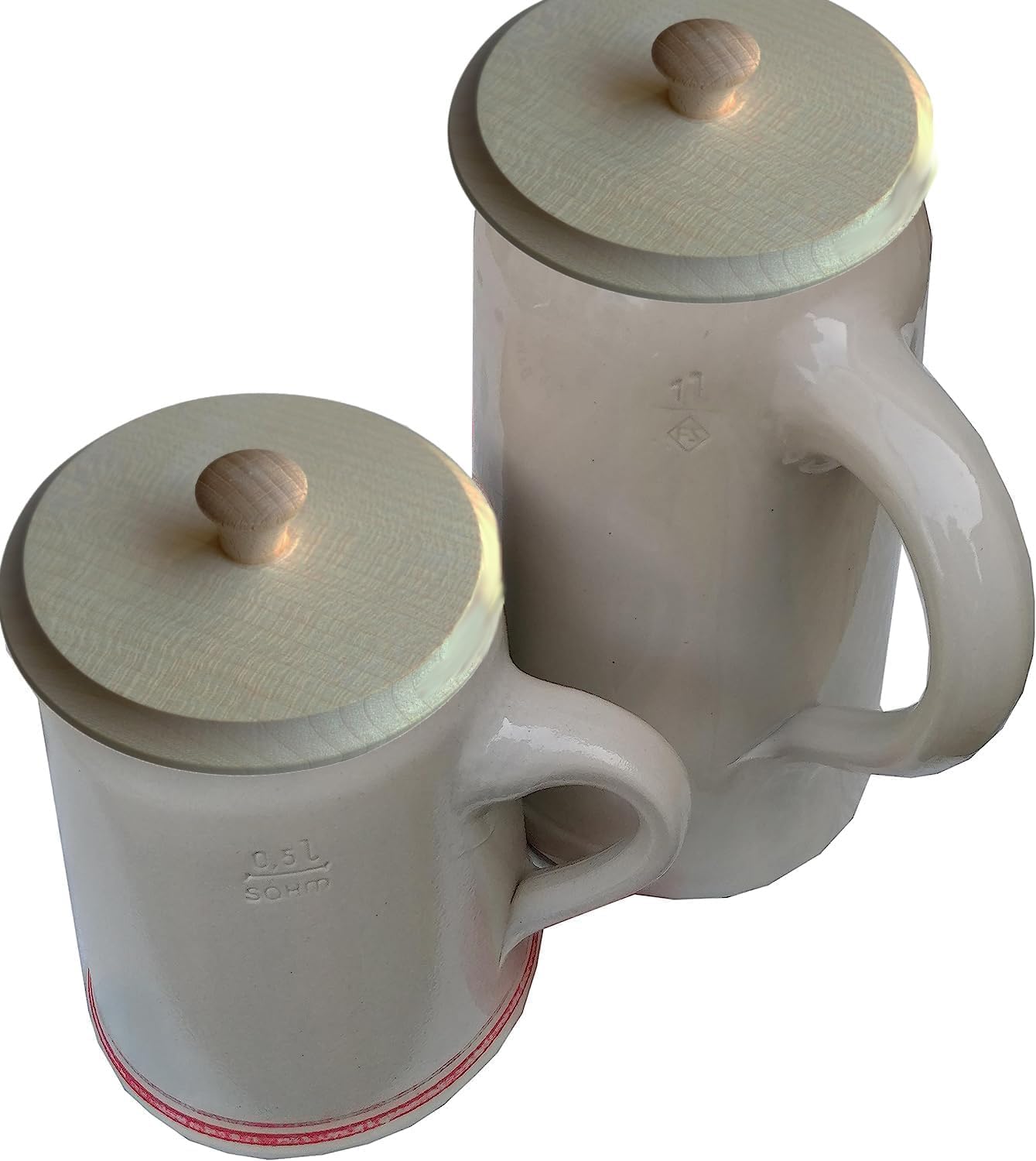 Kaltner Präsente Geschenkidee - Insektenschutz für Gläser und Getränke aus echtem Holz mit Griff Zapfen/Bier Wein Bierdeckel Biergläser Weingläser Biergarten Tassen Biergarten Brotzeit Masskrug