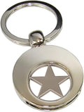 Kaltner Präsente Geschenkidee - Glücksbringer Schlüsselanhänger Anhänger Stern mit Chip für den Einkaufswagen