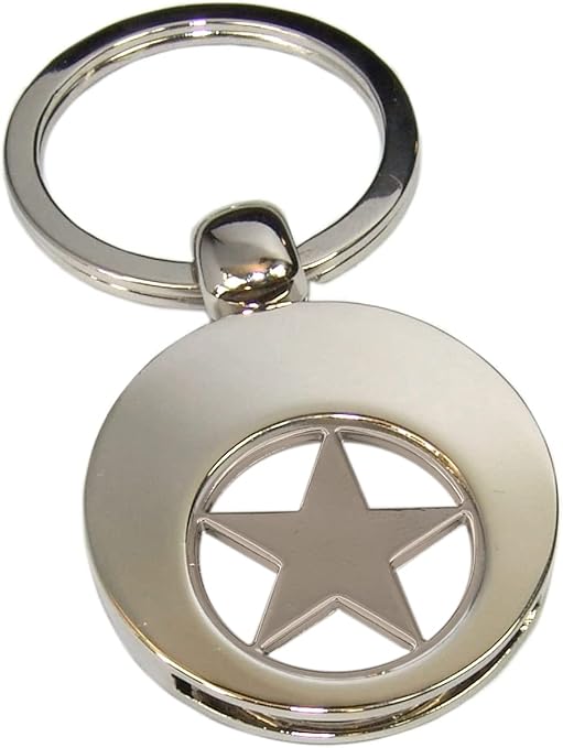 Kaltner Präsente Geschenkidee - Glücksbringer Schlüsselanhänger Anhänger Stern mit Chip für den Einkaufswagen