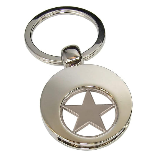 Schlüsselanhänger Stern mit Einkaufswagen-Chip – Glücksbringer aus Metall | Kaltner Präsente