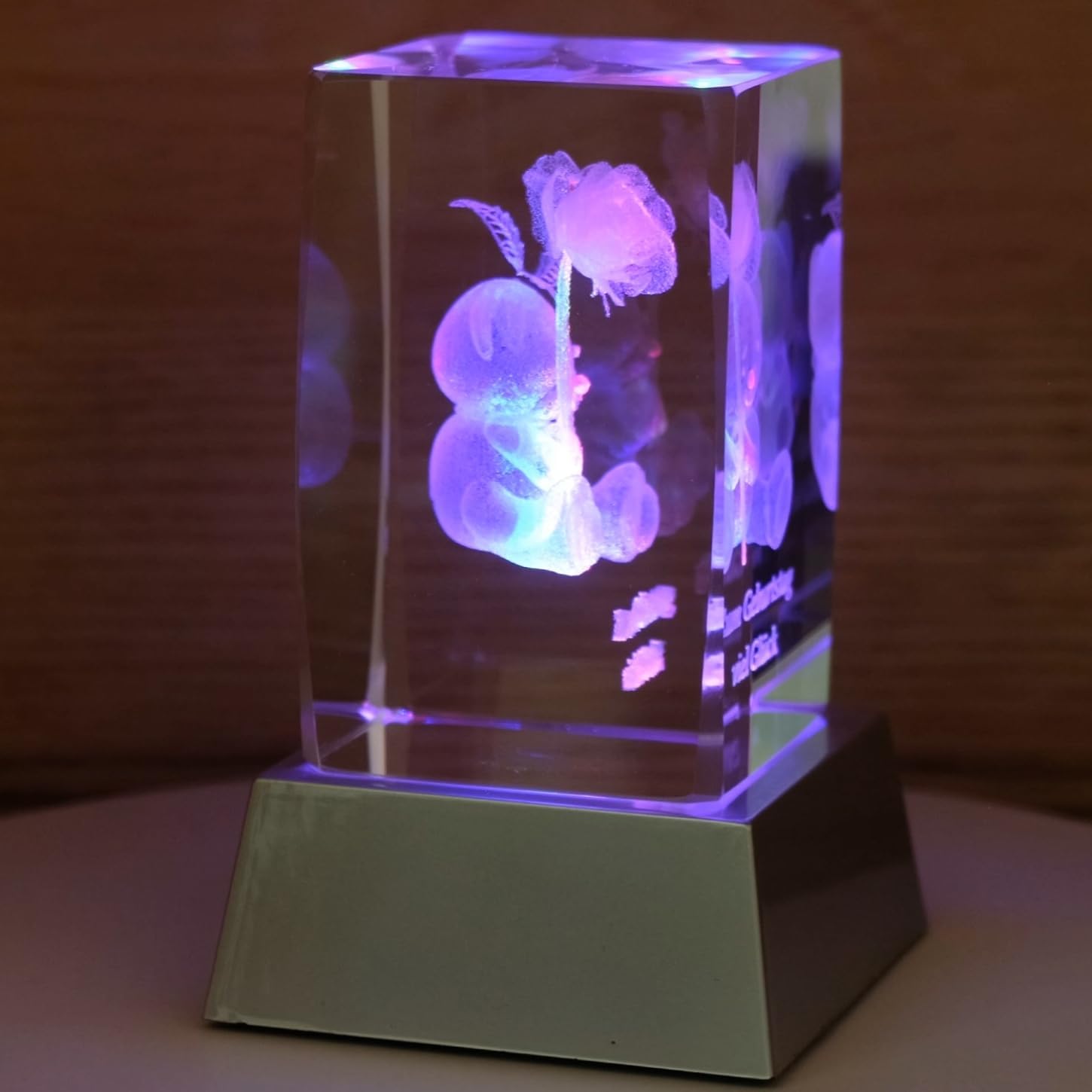 Kaltner Präsente Stimmungslicht - Das perfekte Geschenk: LED Kerze/Kristall Glasblock / 3D-Laser-Gravur Glückwunschkarte/Geburtstagskarte/Zum Geburtstag viel Glück/Geburtstagsgeschenk