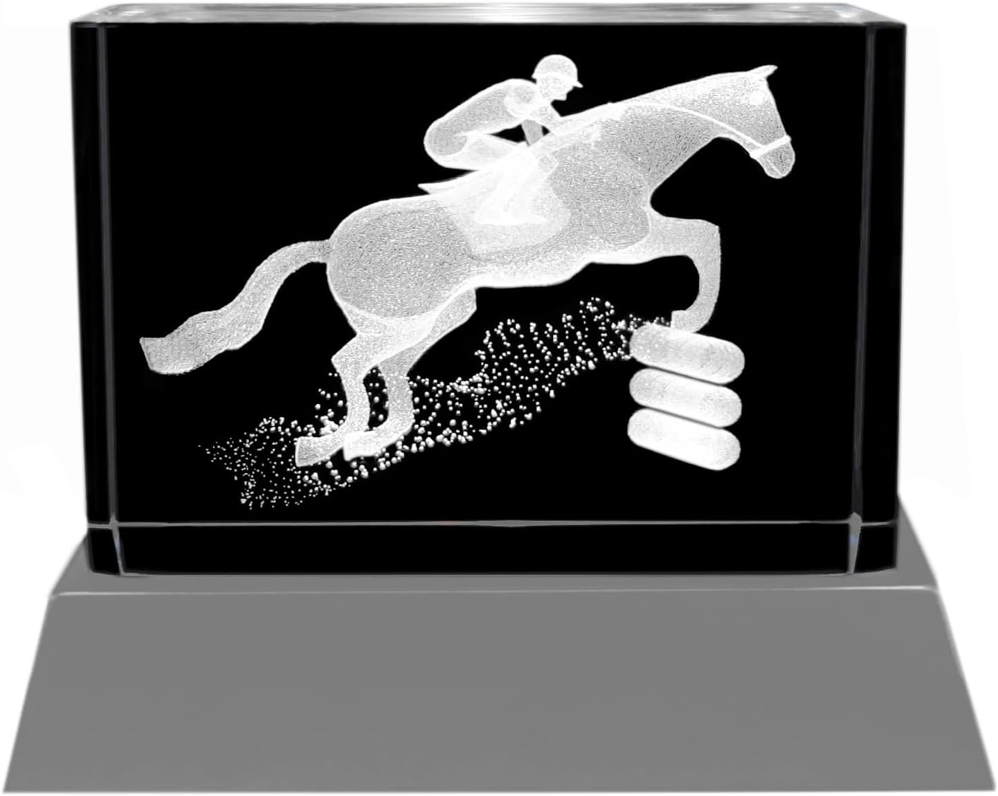 Kaltner Präsente 3D Nachtlicht Pferd/Stimmungslicht – Das perfekte Geschenk: LED Kerze / 3D Kristall Glasblock/Pferde Mädchen Geschenk/Nachtlicht Pferd