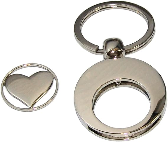 Kaltner Präsente Geschenkidee - Glücksbringer Schlüsselanhänger Anhänger Herz mit Chip für den Einkaufswagen