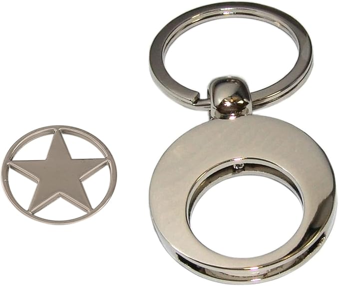 Kaltner Präsente Geschenkidee - Glücksbringer Schlüsselanhänger Anhänger Stern mit Chip für den Einkaufswagen
