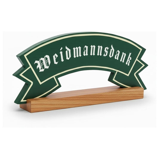 Weidmannsheil Tischaufsteller 28 cm – Jagd Deko Eichenholz & Birkenholz – Made in Germany