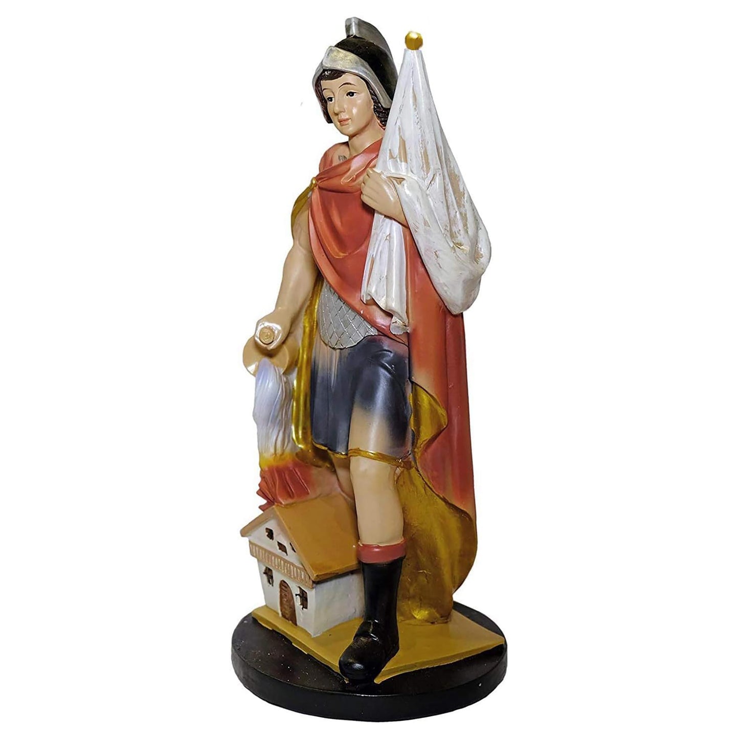 Sankt Florian Heiligenfigur 30 cm – Schutzpatron der Feuerwehr – Handbemalte Statue