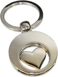 Kaltner Präsente Geschenkidee - Glücksbringer Schlüsselanhänger Anhänger Herz mit Chip für den Einkaufswagen