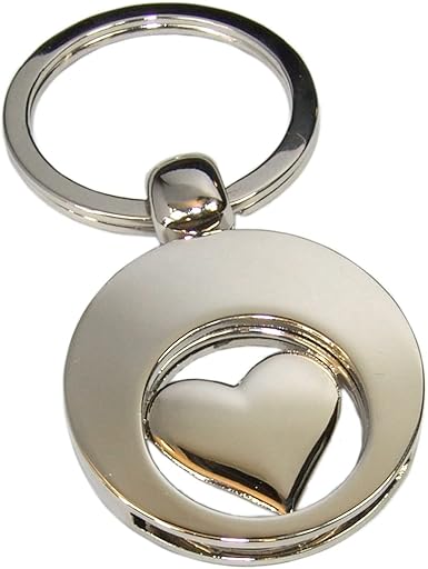 Kaltner Präsente Geschenkidee - Glücksbringer Schlüsselanhänger Anhänger Herz mit Chip für den Einkaufswagen