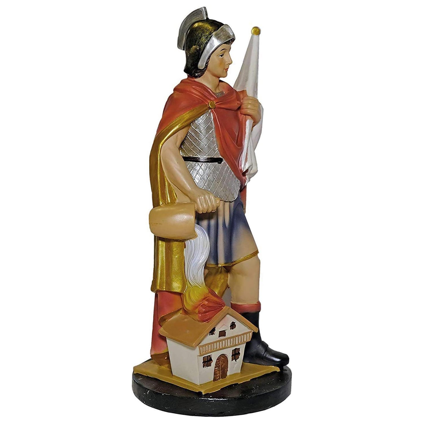 Sankt Florian Heiligenfigur 30 cm – Schutzpatron der Feuerwehr – Handbemalte Statue