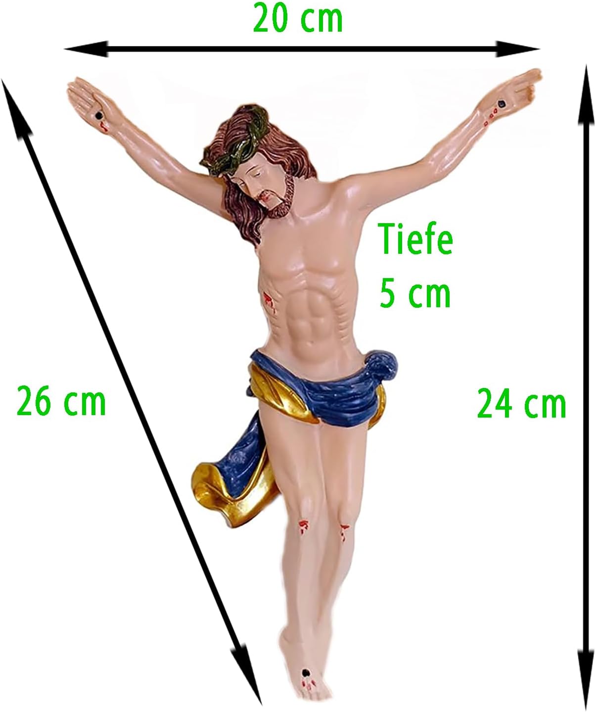 Kaltner Präsente Geschenkidee - Kreuz Kruzifix modern Korpus Jesus Christus Figur (Höhe 24 cm)