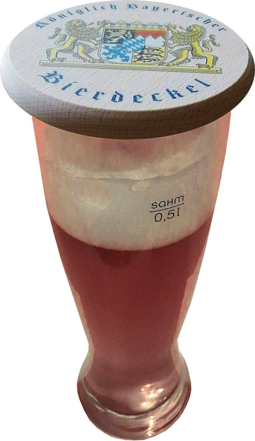 Kaltner Präsente Geschenkidee - Insektenschutz mit Öffner Flaschenöffner für Gläser und Getränke aus echtem Holz Bier Wein Bierdeckel Biergläser Weingläser Tassen Biergarten