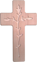 Kaltner Präsente Geschenkidee - 20 cm Wandkreuz Echtes Holz Buche Kreuz Kruzifix modern für die Wand Lebensbaum Baum des Lebens