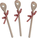 Kaltner Präsente Geschenkidee - Kochlöffel Holzlöffel Löffel aus Holz Buche mit Motiv Herz und Schleife (3er Set)