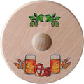 Kaltner Präsente Geschenkidee - Deckel aus Holz mit gedrechseltem Griff Zapfen für Gläser Getränke/Bier Wein Bierdeckel Biergläser Weingläser Biergarten Biergarten Brotzeit Masskrug