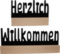 Kaltner Präsente Geschenkidee - Holz Geschenkartikel Deko Tisch Aufsteller Herzlich Willkommen Tischdeko