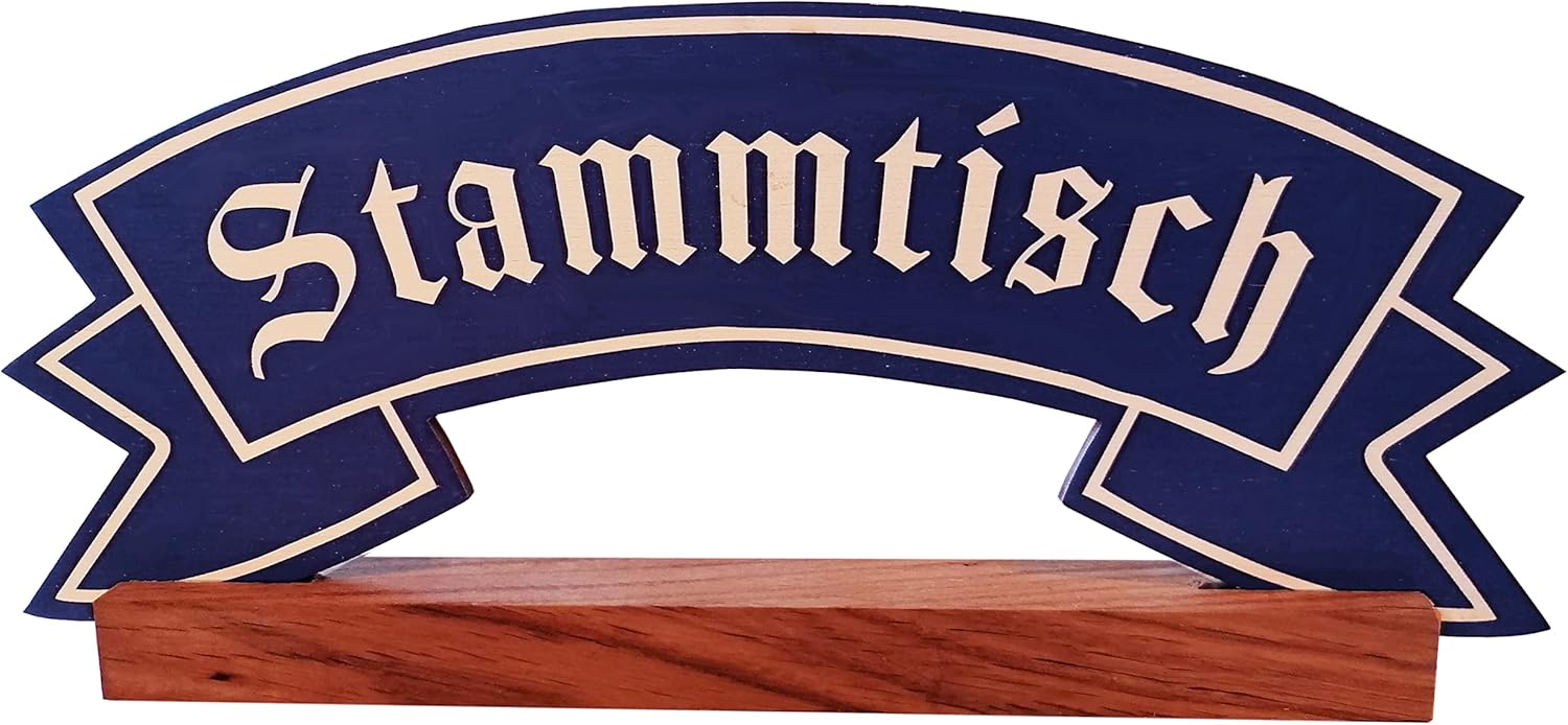 Kaltner Präsente Geschenkidee - Holz Geschenkartikel Deko Tisch Aufsteller STAMMTISCH 28 cm