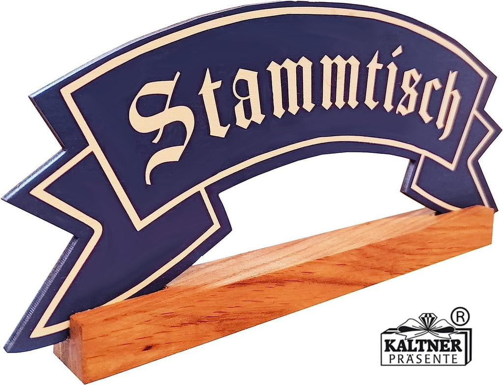 Kaltner Präsente Geschenkidee - Holz Geschenkartikel Deko Tisch Aufsteller STAMMTISCH 28 cm