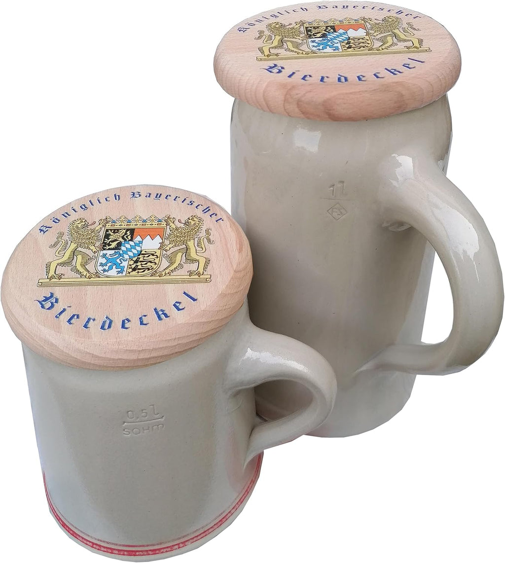 Kaltner Präsente Geschenkidee - Insektenschutz mit Öffner Flaschenöffner für Gläser und Getränke aus echtem Holz Bier Wein Bierdeckel Biergläser Weingläser Tassen Biergarten