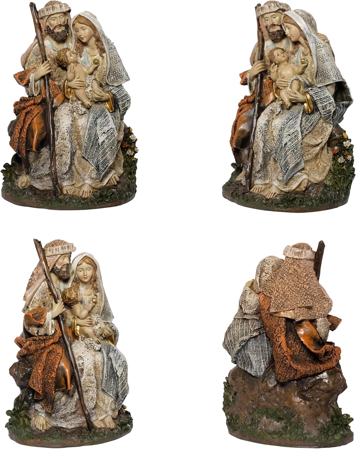 Kaltner Präsente Weihnachtsdekoration: Krippenblock Familienblock Heilige Familie Figur Maria Josef mit Jesus Kind Krippe, Handbemalte Weihnachtskrippe, Traditionelle Krippenfiguren (Höhe 18 cm)
